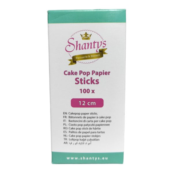 100 x Cake Pop Sticks - weiss - 12 cm - Papier - Shantys