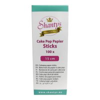100 x Cake Pop Sticks - weiss - 15 cm - Papier - Shantys