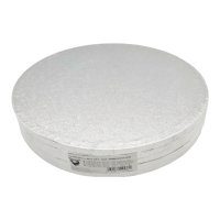 5 x Cake Drum 25 cm rund SILBER (13 mm) - Cakeboard PACKMANIA