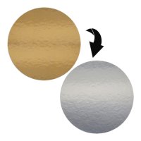5 x Cake Coaster doublesided - GOLD-SILVER glossy - round...