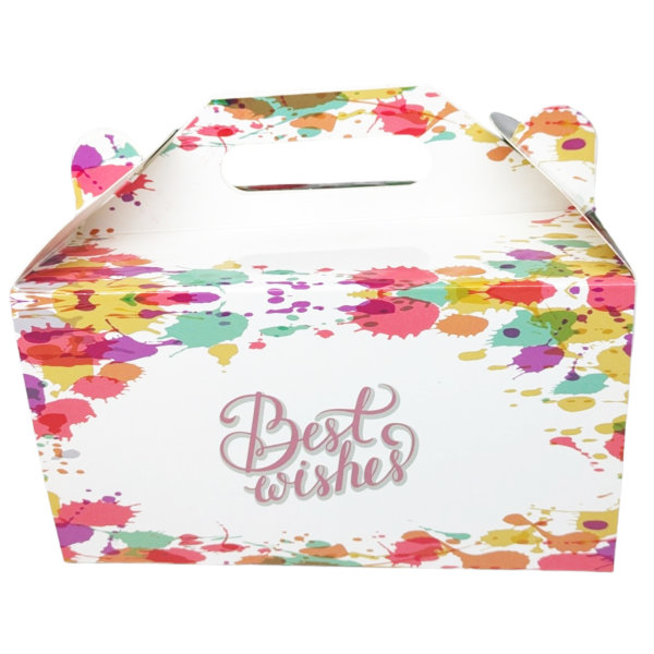 50 x Cake Box for Pieces wit Handle - 20 x 13 x 11 cm -