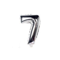 Number Balloon - 7 - 80 cm - SILVER