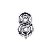 Number Balloon - 8 - 80 cm - SILVER