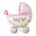 Folienballon - Babywagen - Baby Girl - mit Stick - 25 cm