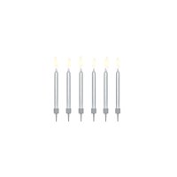 6 Cake candles - Silver