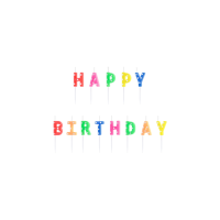 13 Cake Candles - Happy Birthday - multicoloured