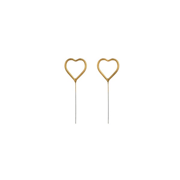 2 Sparklers - Heart - Gold