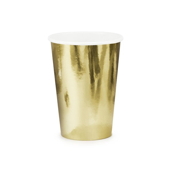 6 PaperCups Trend - 220 ml - Gold
