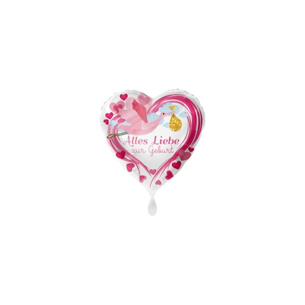 Folienballon - Alles Liebe zur Geburt Pink