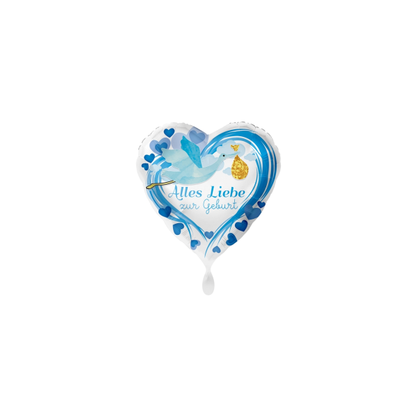 Folienballon - Alles Liebe zur Geburt Blau