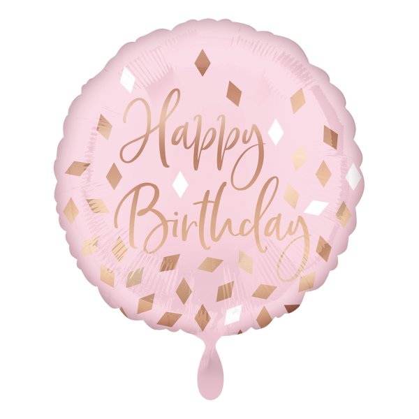 Foil Balloon - Happy Birthday - Rose Gold Blush
