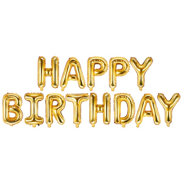 Folienballon - Schriftzug - Happy Birthday - Gold
