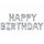 Foil Balloon - Text - Happy Birthday - Silver