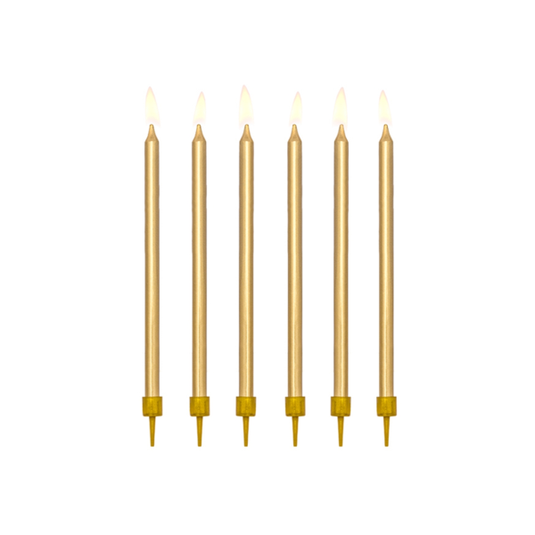 12 Cake Candles XL - Gold