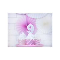 Cake Candle - Number 9 - Silver