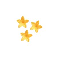 400 x Lilie - Perlglanz Gold - 2 cm (Waferdeko / Oblaten Blume) - Dekora