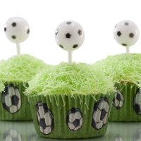 6 x Plastik Fußball Tortendeko (Cake Topper) - Dekora
