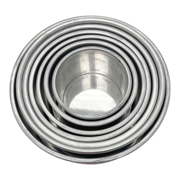 Set of 7 round aluminum baking molds / sheet metal Ø 12/15/18/20/22 cm