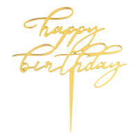 Cake Topper XXL - Happy Birthday No1 -  GOLD - Acryl -...