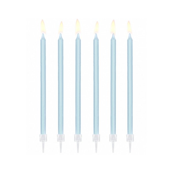 12 Cake Candles XL - Babyblue