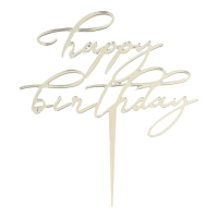 Cake Topper XXL - Happy Birthday No1 -  SILBER - Acryl -...