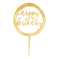 Cake Topper XXL - Happy Birthday No2 -  GOLD - Acryl -...