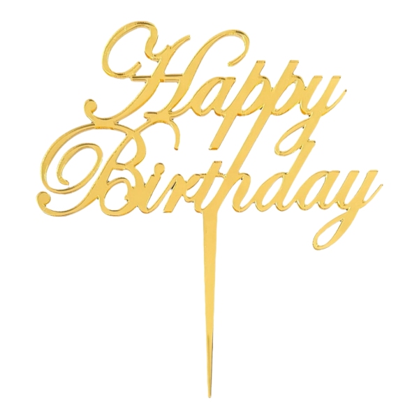 Cake Topper XXL - Happy Birthday No3 -  GOLD - Acryl - Shantys