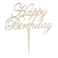 Cake Topper XXL - Happy Birthday No3 -  SILBER - Acryl -...