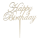 Cake Topper XXL - Happy Birthday No3 -  SILBER - Acryl - Shantys