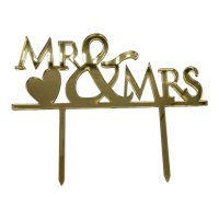 Cake Topper XXL - Mr & Mrs 1 -  GOLD - Acryl - Shantys