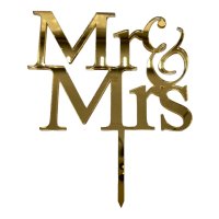 Cake Topper XXL - Mr & Mrs 3 -  GOLD - Acryl - Shantys