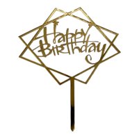 Cake Topper S - Happy Birthday 1 - GOLD - Acryl - Shantys