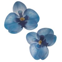 10 x Wafer Orchidee - Blau - 8,5x7,5 cm (Waferdeko /...