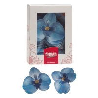 10 x Wafer Orchidee - Blau - 8,5x7,5 cm (Waferdeko /...