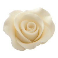 Sugar flower - rose large - white (12 pieces) - shantys