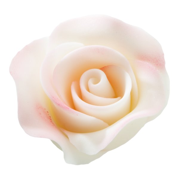 Sugar flower - rose small- white/pink (16 pieces) - Shantys