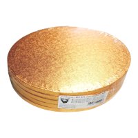 5 x Cake Drum 35 cm rund GOLD (13 mm) - Cakeboard PACKMANIA