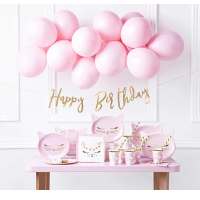 Party-Dekorationsset  - Geburtstag Kätzchen pink/rosa